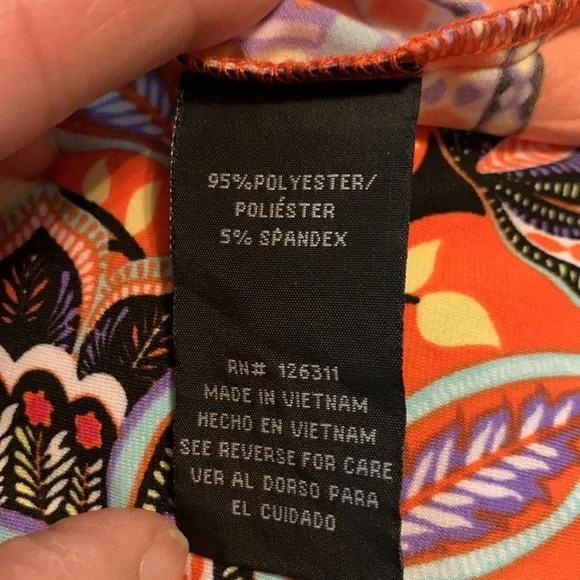 RN Studio by Ronni Nicole Orange Paisley Floral Midi Dress Size XL #D18 - Picture 5 of 9